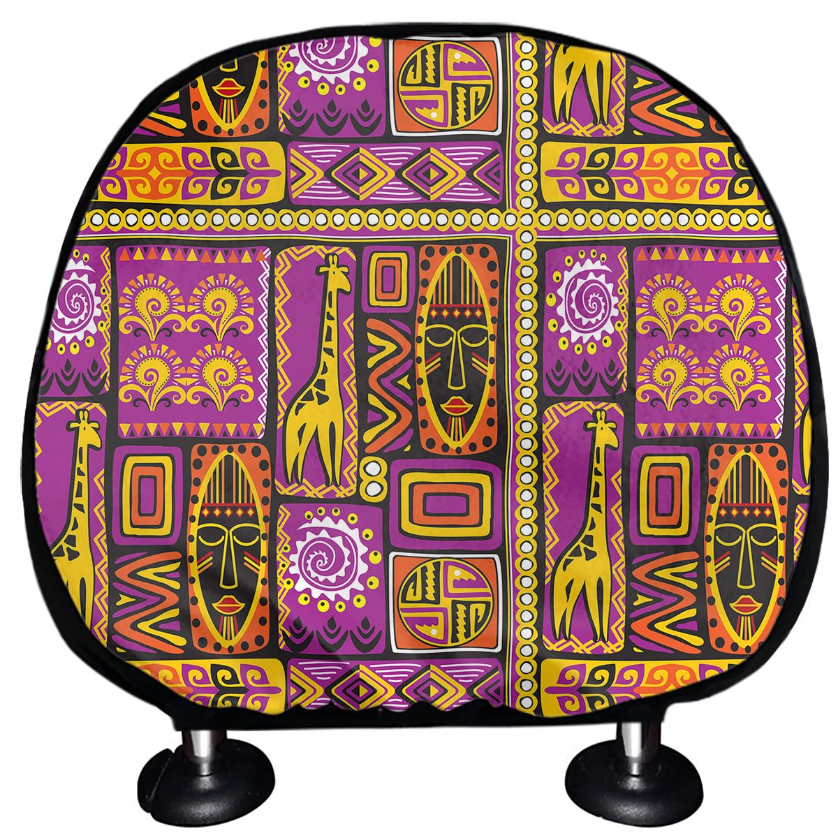 African Ethnic Tribal Inspired Print Car Headrest Covers