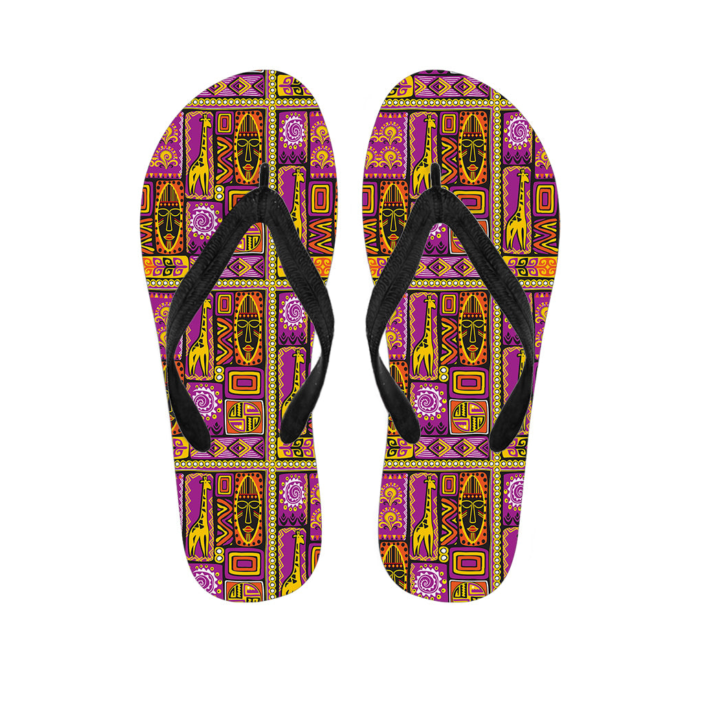 African Ethnic Tribal Inspired Print Flip Flops