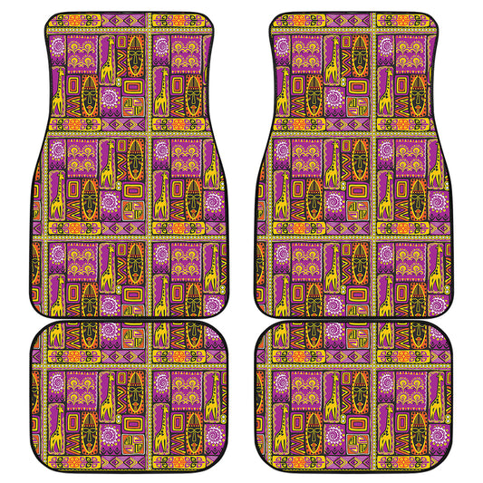 African Ethnic Tribal Inspired Print Front and Back Car Floor Mats