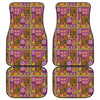 African Ethnic Tribal Inspired Print Front and Back Car Floor Mats