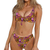 African Ethnic Tribal Inspired Print Front Bow Tie Bikini