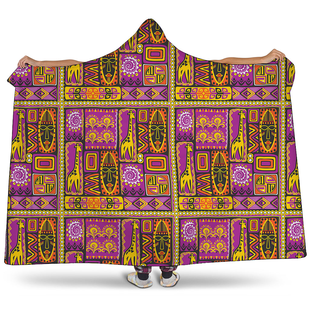 African Ethnic Tribal Inspired Print Hooded Blanket