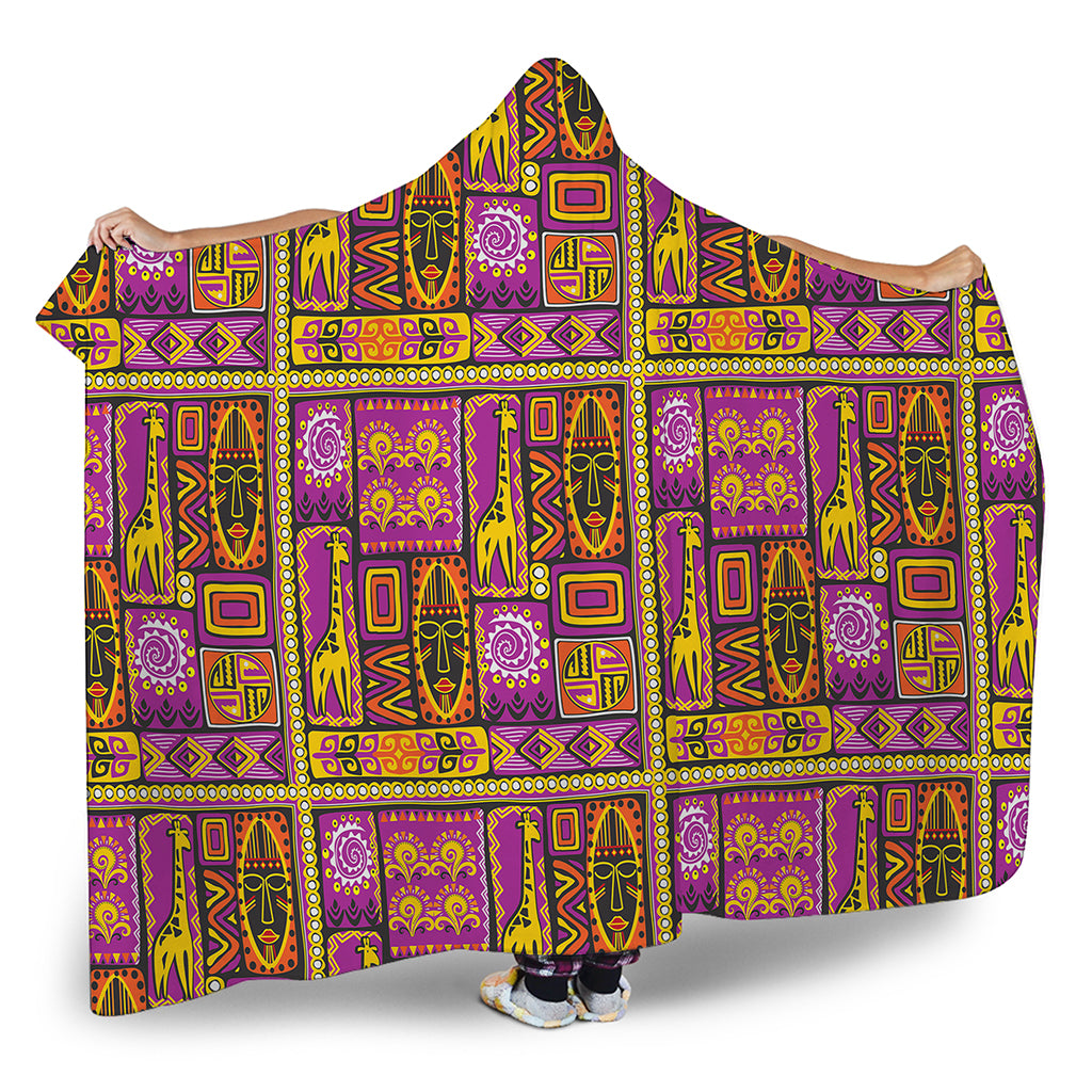 African Ethnic Tribal Inspired Print Hooded Blanket