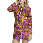 African Ethnic Tribal Inspired Print Hoodie Dress