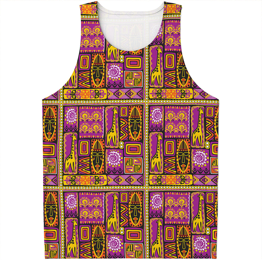 African Ethnic Tribal Inspired Print Men's Tank Top