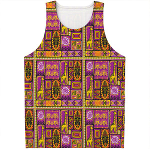 African Ethnic Tribal Inspired Print Men's Tank Top