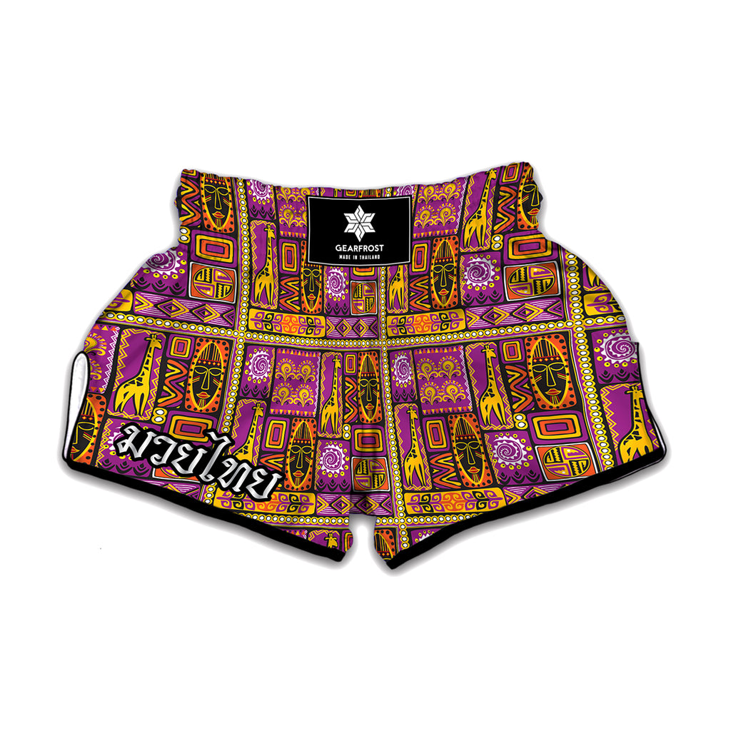 African Ethnic Tribal Inspired Print Muay Thai Boxing Shorts