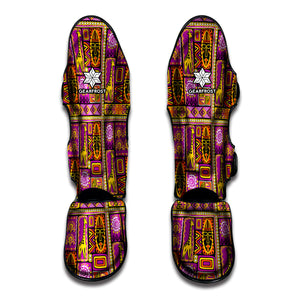 African Ethnic Tribal Inspired Print Muay Thai Shin Guard