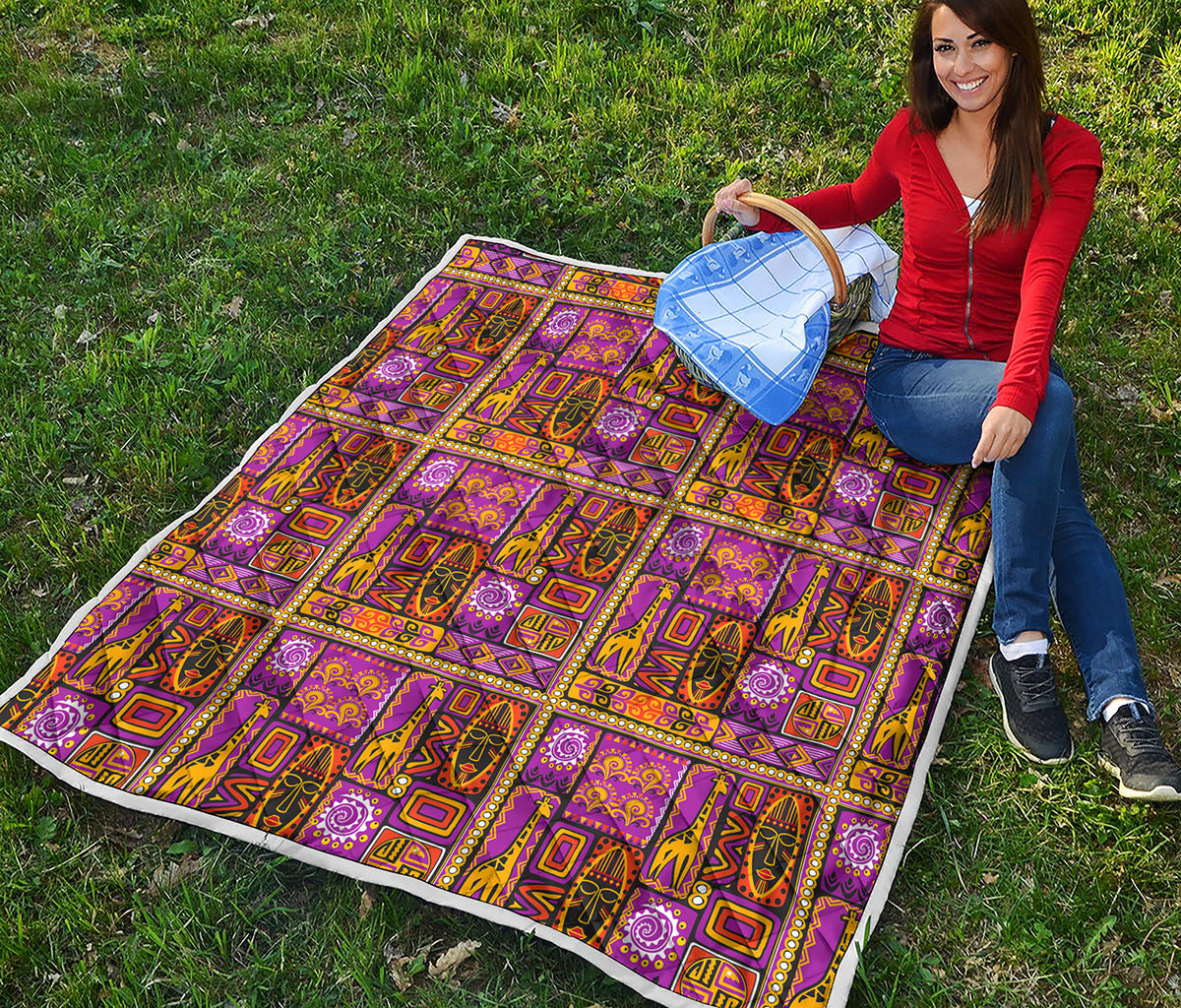 African Ethnic Tribal Inspired Print Quilt