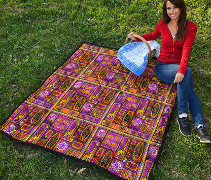 African Ethnic Tribal Inspired Print Quilt