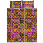 African Ethnic Tribal Inspired Print Quilt Bed Set