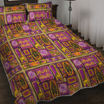 African Ethnic Tribal Inspired Print Quilt Bed Set