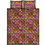 African Ethnic Tribal Inspired Print Quilt Bed Set