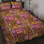 African Ethnic Tribal Inspired Print Quilt Bed Set