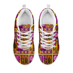 African Ethnic Tribal Inspired Print White Sneakers