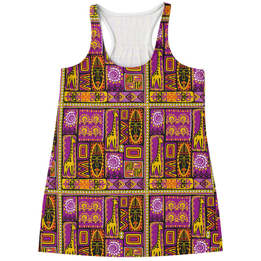 African Ethnic Tribal Inspired Print Women's Racerback Tank Top