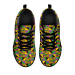 African Kente Pattern Print Black Sneakers