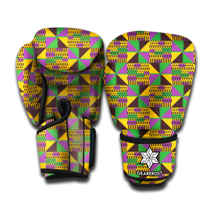 African Kente Pattern Print Boxing Gloves