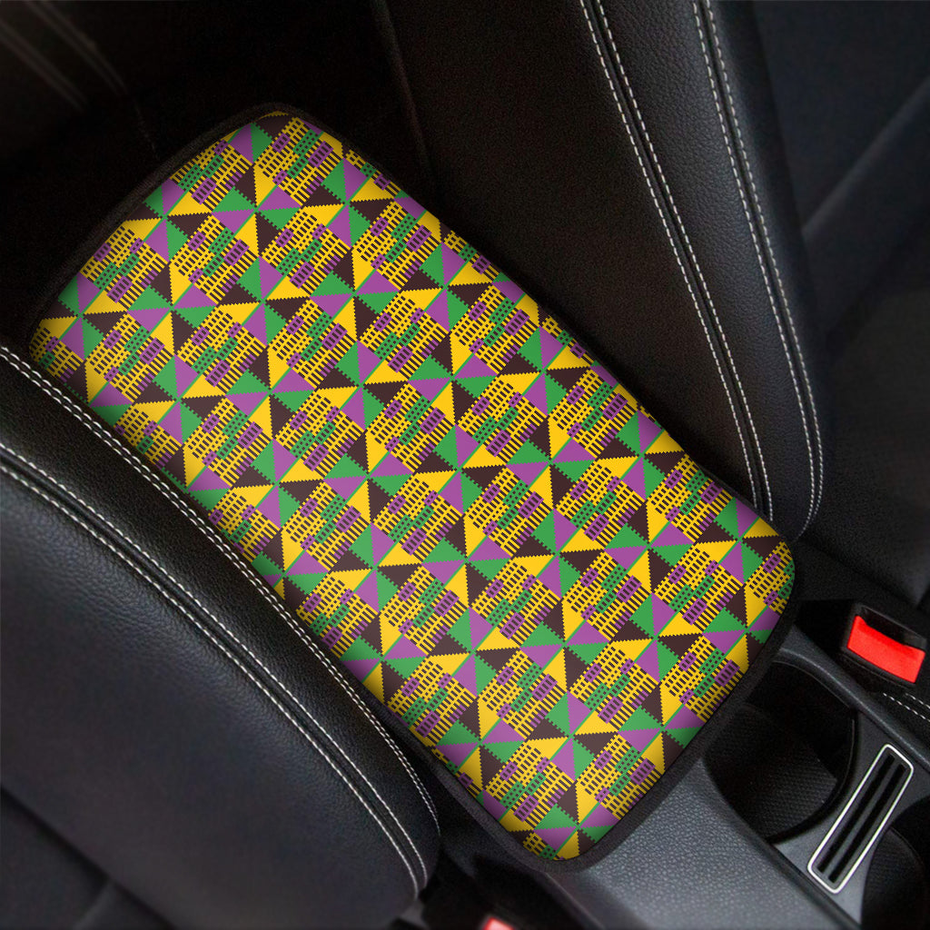 African Kente Pattern Print Car Center Console Cover