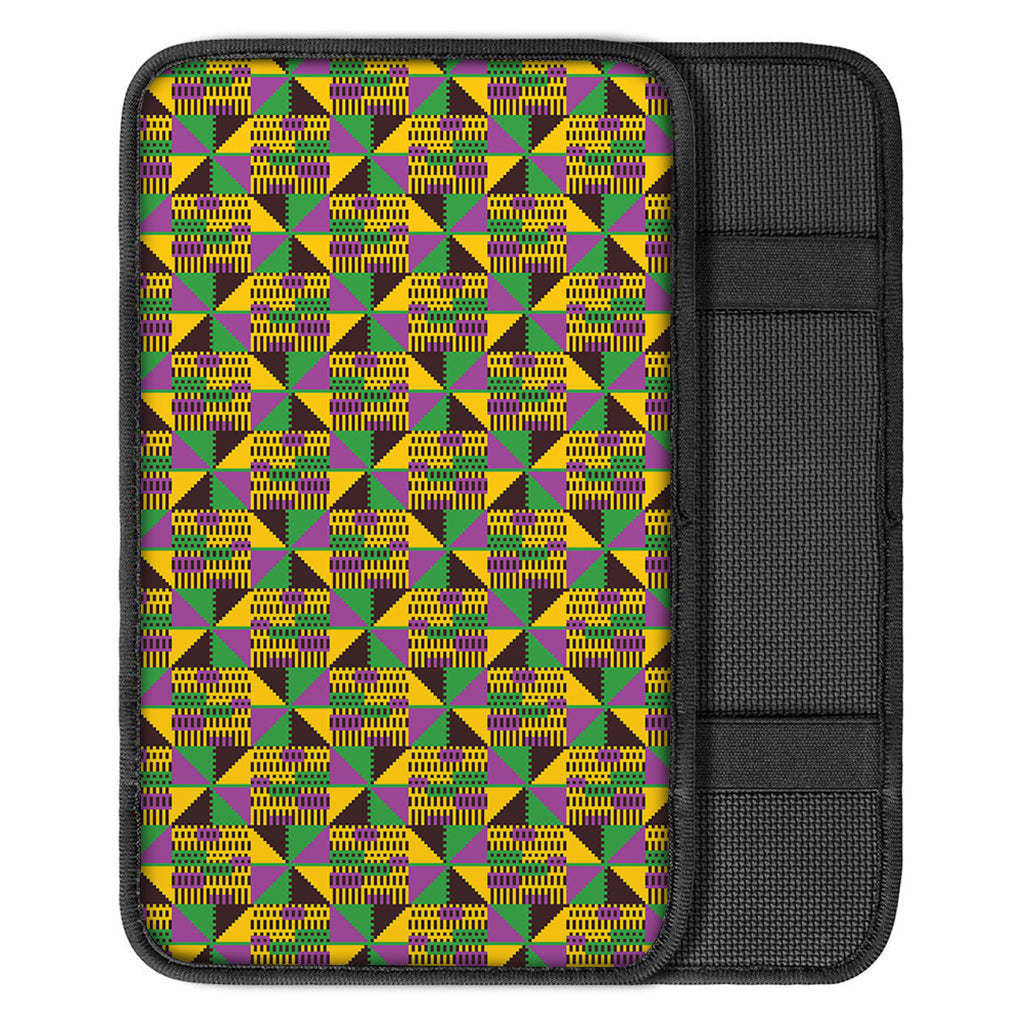 African Kente Pattern Print Car Center Console Cover