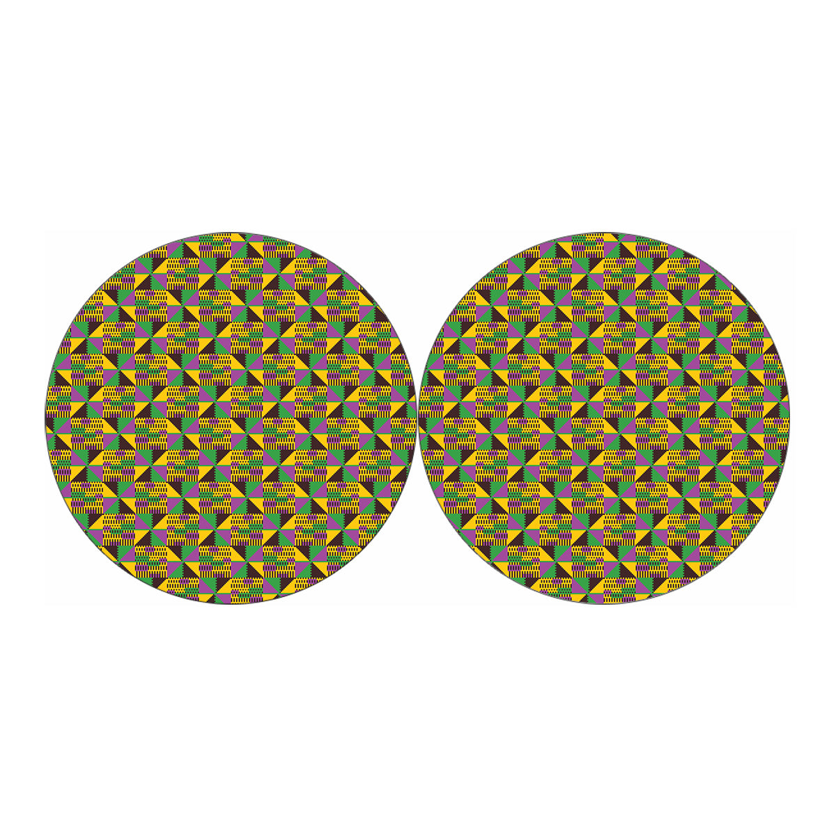 African Kente Pattern Print Car Coasters