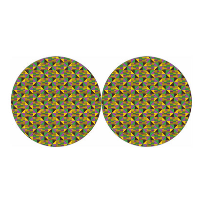 African Kente Pattern Print Car Coasters