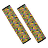 African Kente Pattern Print Car Seat Belt Covers