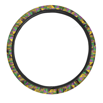African Kente Pattern Print Car Steering Wheel Cover