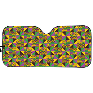 African Kente Pattern Print Car Sun Shade