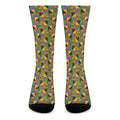African Kente Pattern Print Crew Socks