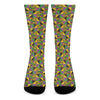 African Kente Pattern Print Crew Socks