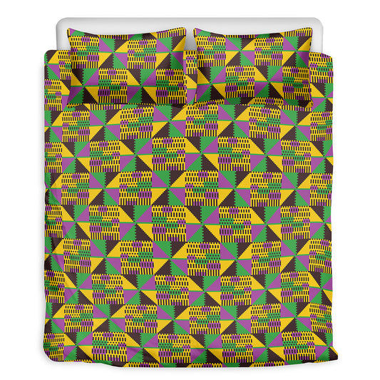 African Kente Pattern Print Duvet Cover Bedding Set