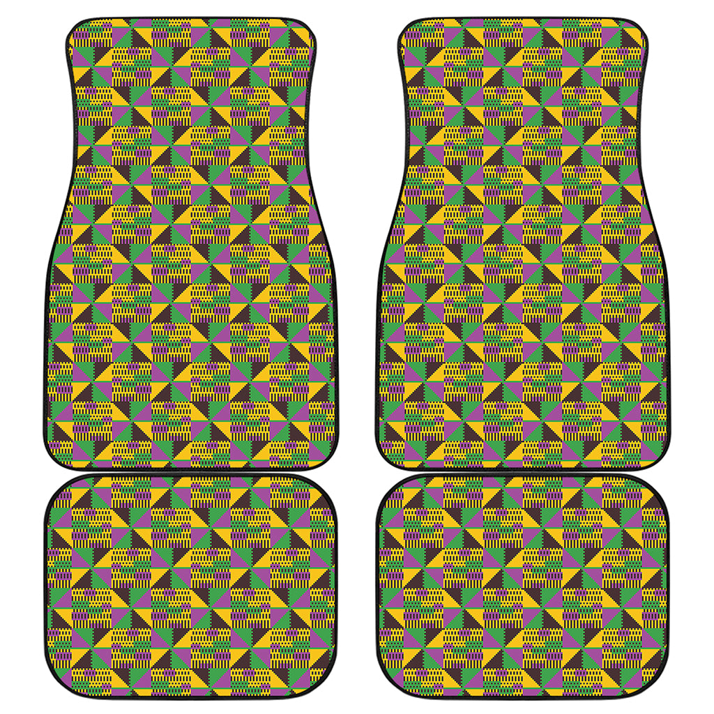 African Kente Pattern Print Front and Back Car Floor Mats