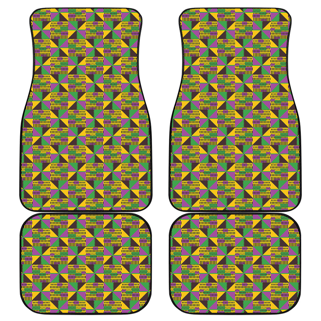 African Kente Pattern Print Front and Back Car Floor Mats