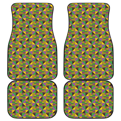 African Kente Pattern Print Front and Back Car Floor Mats