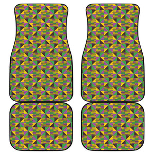 African Kente Pattern Print Front and Back Car Floor Mats