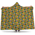 African Kente Pattern Print Hooded Blanket