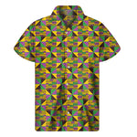 African Kente Pattern Print Men's Short Sleeve Shirt
