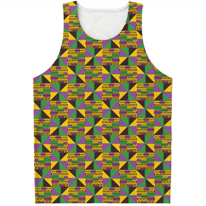 African Kente Pattern Print Men's Tank Top