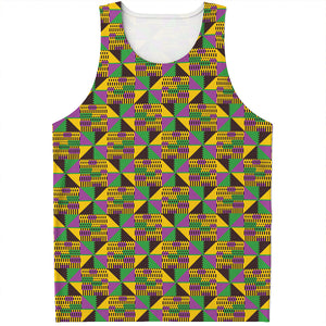 African Kente Pattern Print Men's Tank Top