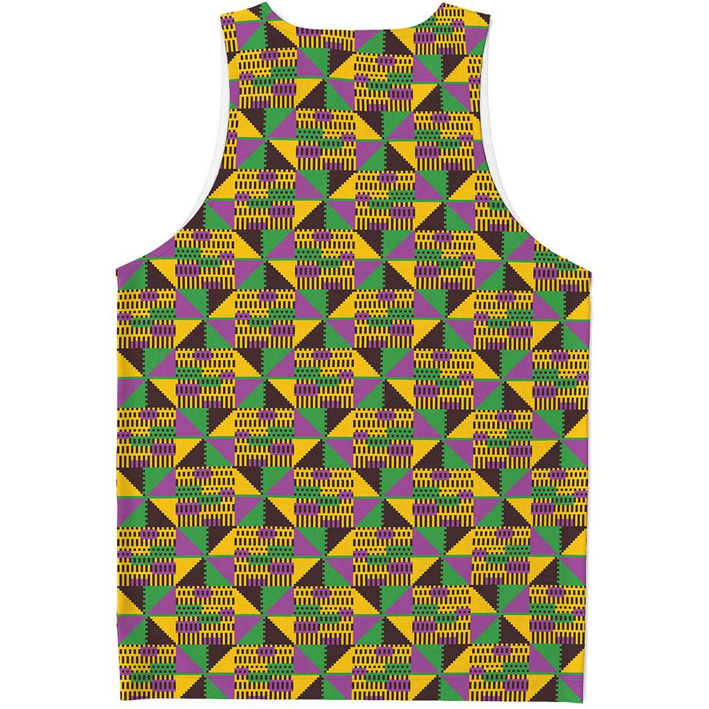 African Kente Pattern Print Men's Tank Top