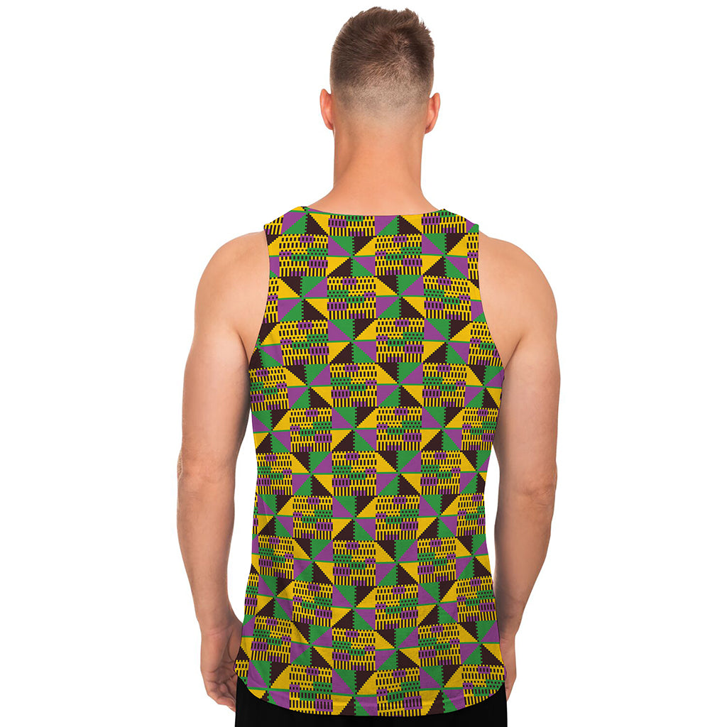 African Kente Pattern Print Men's Tank Top