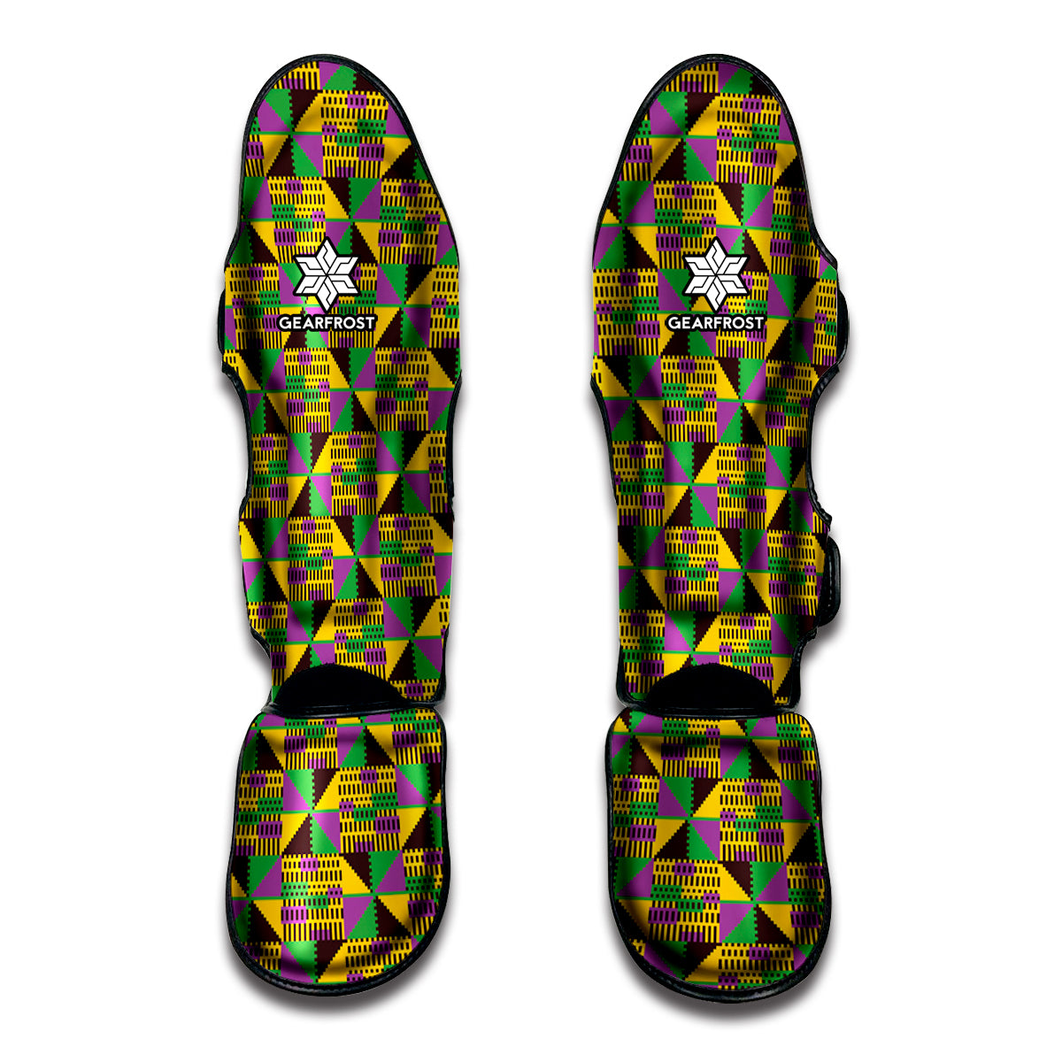 African Kente Pattern Print Muay Thai Shin Guard