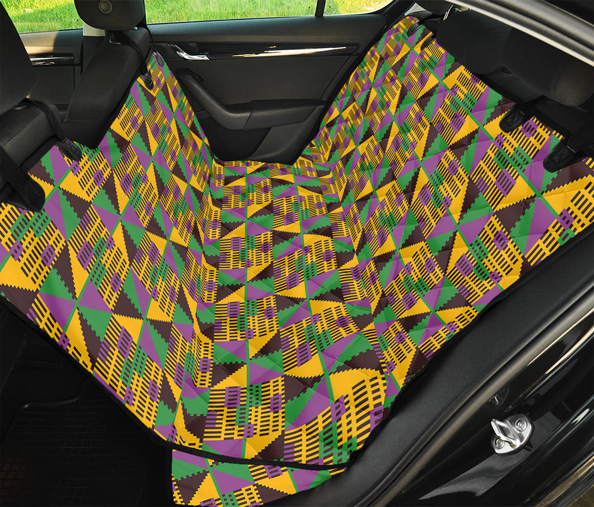 African Kente Pattern Print Pet Car Back Seat Cover