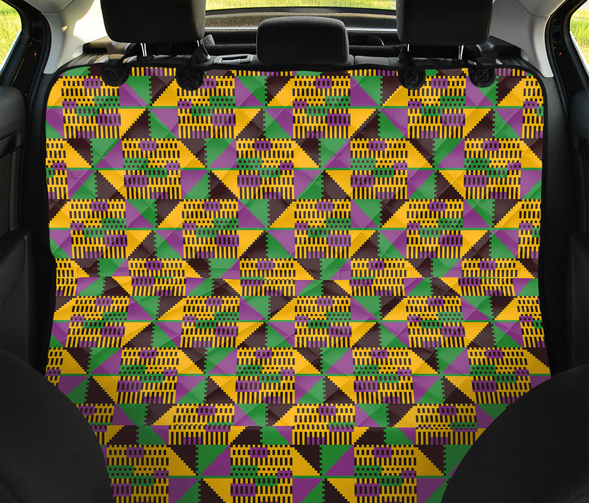 African Kente Pattern Print Pet Car Back Seat Cover