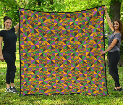 African Kente Pattern Print Quilt