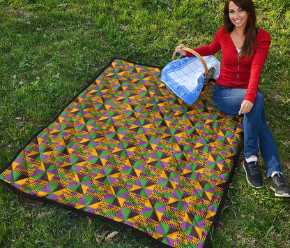 African Kente Pattern Print Quilt