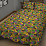 African Kente Pattern Print Quilt Bed Set