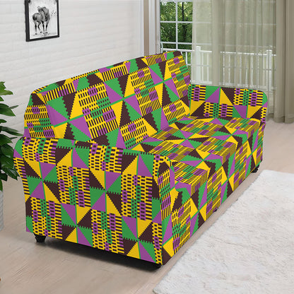 African Kente Pattern Print Sofa Cover