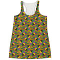 African Kente Pattern Print Women's Racerback Tank Top